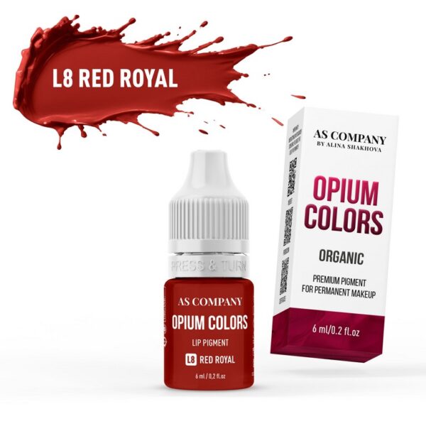 L8 RED ROYAL ORGANIC lip pigment, 6ml (OPIUM COLORS)