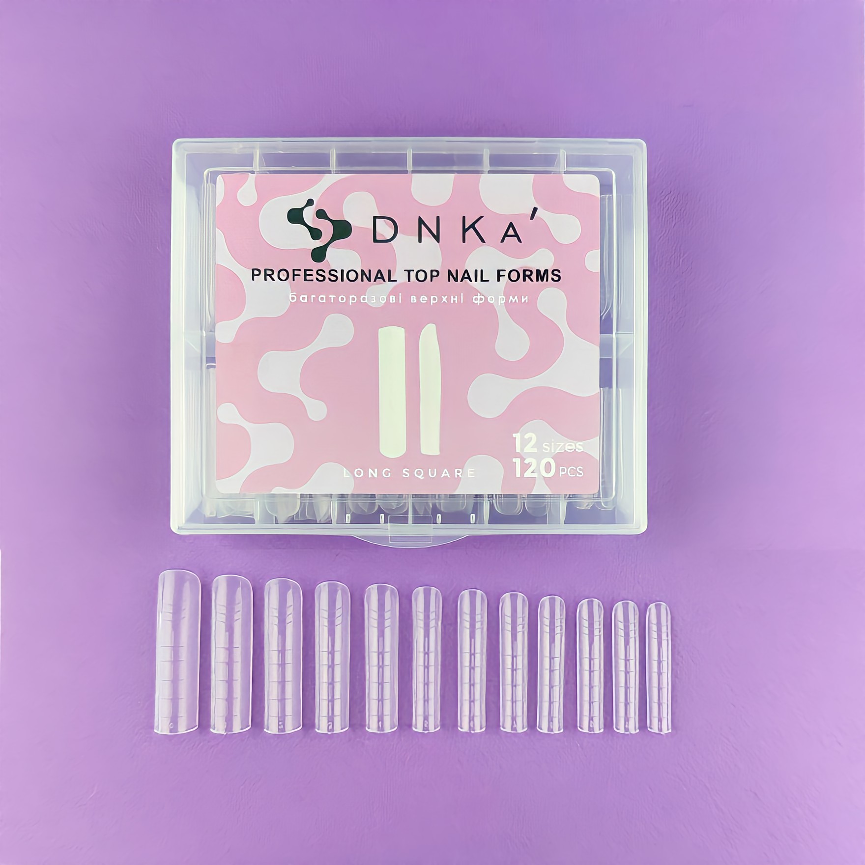 DNKa’ Top Nail Forms Long Square, 120pcs