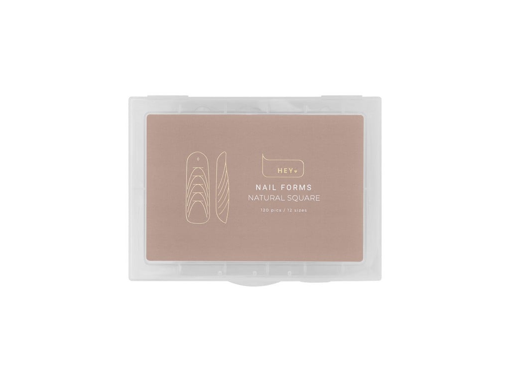 HEY LOVE- Nail Forms Natural Square, 120 pcs