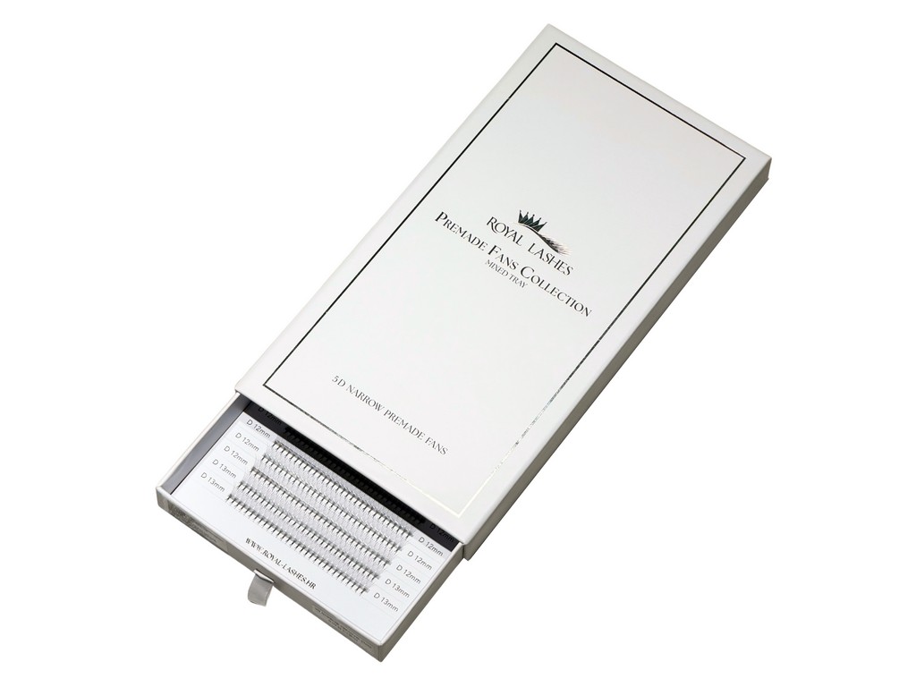 Premade 5D Narrow Lashes – Mix 7–13 mm Big Box (600 lepeza)