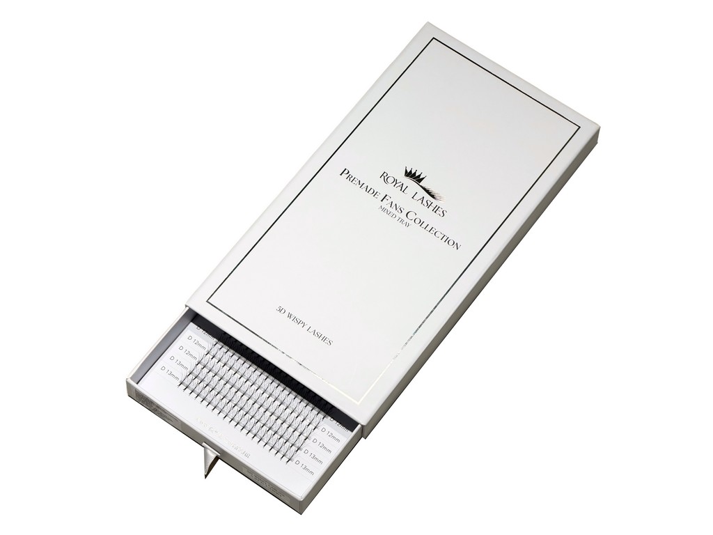 Premade 5D Wispy Lashes – Mix 7–13 mm Big Box (400 lepeza)